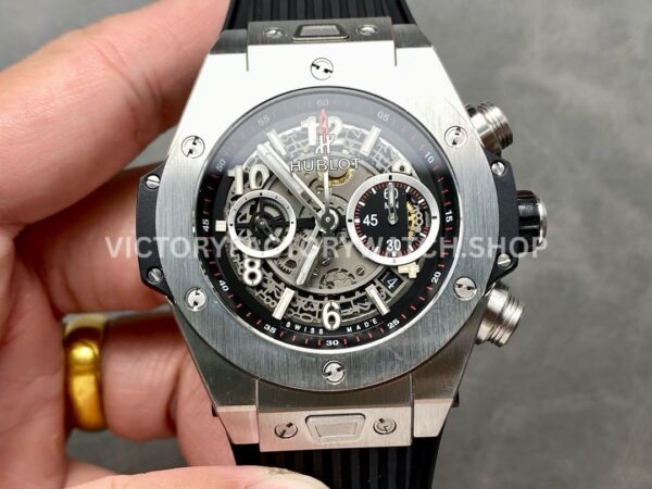 HB Factory Hublot Big Bang Unico 411.NX.1170.RX 45mm titanium rubber strap skeletonized dial replica watch