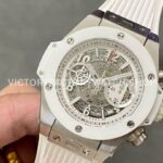 HB Factory Hublot Big Bang Unico 45mm White White Rubber Strap Ceramic Bezel White Skeletonized Dial