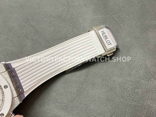 HB Factory Hublot Big Bang Unico 45mm White White Rubber Strap Ceramic Bezel White Skeletonized Dial