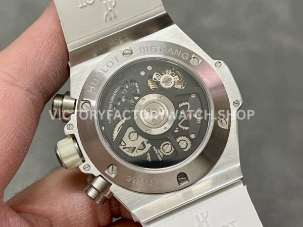 HB Factory Hublot Big Bang Unico 45mm White White Rubber Strap Ceramic Bezel White Skeletonized Dial
