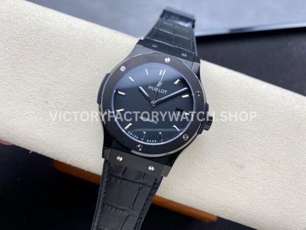 HB Factory Hublot Classic Fusion 542.CM.1171.RX 42mm Steel Leather Strap Ceramic Bezel Black Dial