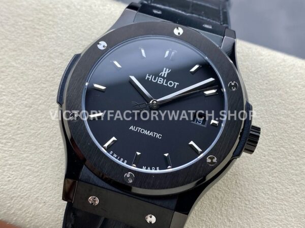 HB Factory Hublot Classic Fusion 542.CM.1171.RX 42mm Steel Leather Strap Ceramic Bezel Black Dial