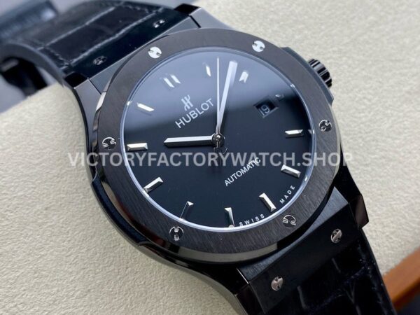 HB Factory Hublot Classic Fusion 542.CM.1171.RX 42mm Steel Leather Strap Ceramic Bezel Black Dial
