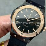 HB Factory Hublot Classic Fusion 542.CO.1181.RX 42mm Rubber Strap Rose Gold Bezel Black Dial