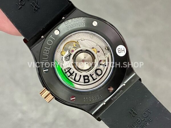 HB Factory Hublot Classic Fusion 542.CO.1181.RX 42mm Rubber Strap Rose Gold Bezel Black Dial