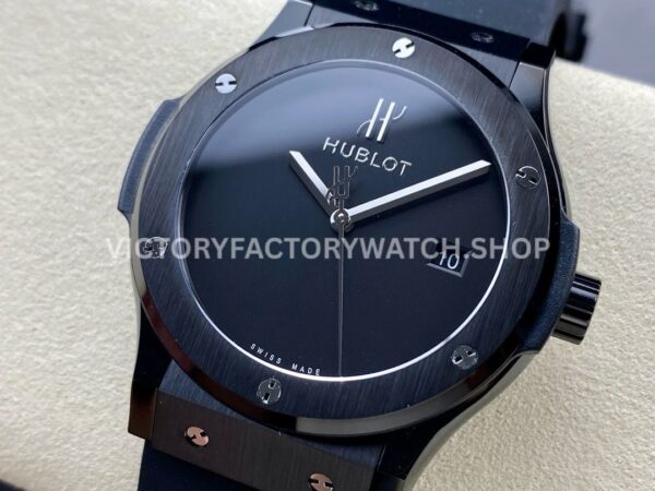 HB Factory Hublot Classic Fusion 542.CX.1270.RX.MDM 42mm Steel Black Rubber Strap Black Dial