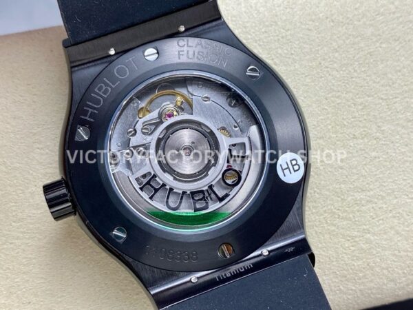 HB Factory Hublot Classic Fusion 542.CX.1270.RX.MDM 42mm Steel Black Rubber Strap Black Dial