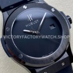 HB Factory Hublot Classic Fusion 542.CX.1270.RX.MDM 42mm Steel Black Rubber Strap Black Dial