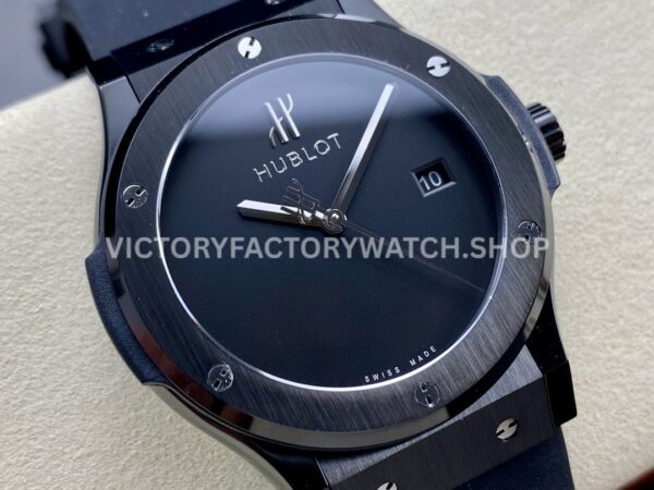 HB Factory Hublot Classic Fusion 542.CX.1270.RX.MDM 42mm Steel Black Rubber Strap Black Dial