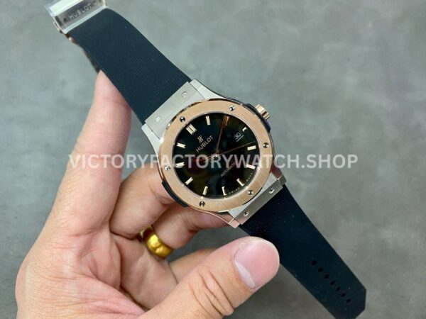 HB Factory Hublot Classic Fusion 542.NO.1181.LR 42mm Rubber Strap Rose Gold Bezel Black Dial