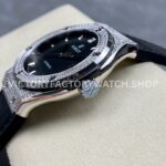 HB Factory Hublot Classic Fusion 542.NX.1171.LR.1704 42mm Full Diamond Leather Strap Black Dial