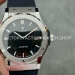HB Factory Hublot Classic Fusion 542.NX.1171.RX 42mm steel black rubber strap black dial replica watch
