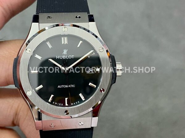 HB Factory Hublot Classic Fusion 542.NX.1171.RX 42mm steel black rubber strap black dial replica watch