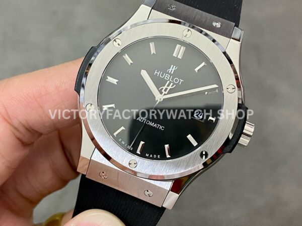 HB Factory Hublot Classic Fusion 542.NX.1171.RX 42mm Steel Black Rubber Strap Black Dial