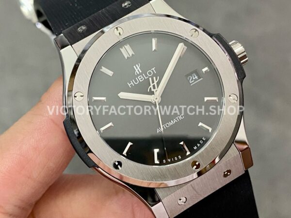HB Factory Hublot Classic Fusion 542.NX.1171.RX 42mm Steel Black Rubber Strap Black Dial