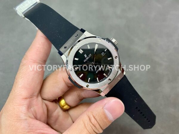 HB Factory Hublot Classic Fusion 542.NX.1171.RX 42mm Steel Black Rubber Strap Black Dial