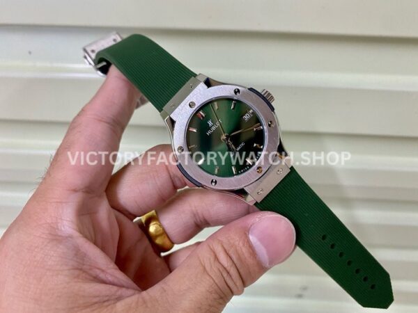 HB Factory Hublot Classic Fusion 542.NX.8970.LR 42mm Rubber Strap Titanium Bezel Green Dial