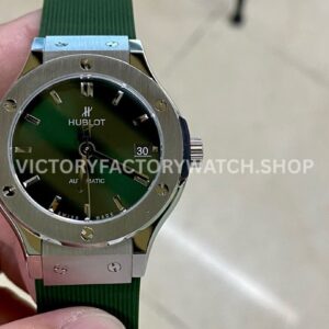 HB Factory Hublot Classic Fusion 542.NX.8970.LR 42mm rubber strap titanium bezel green dial replica watch