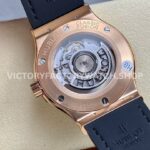 HB Factory Hublot Classic Fusion 542.OX.1181.LR.1704 42mm Full Diamond Rose Gold Leather Strap Black Dial