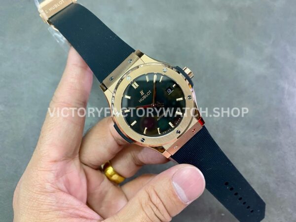 HB Factory Hublot Classic Fusion 542.OX.1181.RX 42mm Rose Gold Rubber Strap Black Dial