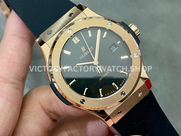 HB Factory Hublot Classic Fusion 542.OX.1181.RX 42mm Rose Gold Rubber Strap Black Dial