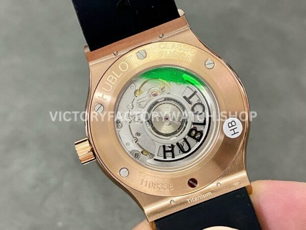 HB Factory Hublot Classic Fusion 542.OX.1181.RX 42mm Rose Gold Rubber Strap Black Dial