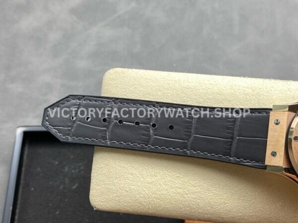 HB Factory Hublot Classic Fusion 542.OX.7081.LR 42mm Rose Gold Grey Leather Strap Grey Dial