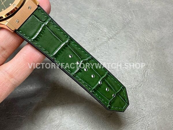 HB Factory Hublot Classic Fusion 542.OX.8980.LR 42mm Rose Gold Rubber Strap Green Dial