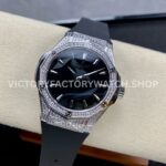 HB Factory Hublot Classic Fusion 550.NS.1800.RX.1604.ORL19 40mm Black Rubber Strap Diamond Bezel Black Dial