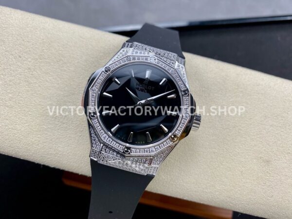 HB Factory Hublot Classic Fusion 550.NS.1800.RX.1604.ORL19 40mm Black Rubber Strap Diamond Bezel Black Dial
