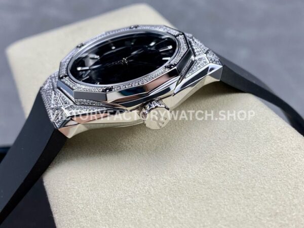 HB Factory Hublot Classic Fusion 550.NS.1800.RX.1604.ORL19 40mm Black Rubber Strap Diamond Bezel Black Dial