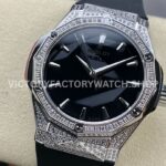 HB Factory Hublot Classic Fusion 550.NS.1800.RX.1604.ORL19 40mm Black Rubber Strap Diamond Bezel Black Dial