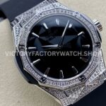 HB Factory Hublot Classic Fusion 550.NS.1800.RX.1604.ORL19 40mm Black Rubber Strap Diamond Bezel Black Dial
