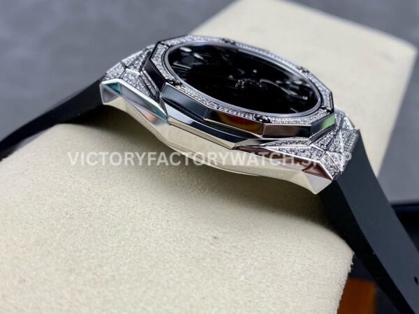HB Factory Hublot Classic Fusion 550.NS.1800.RX.1604.ORL19 40mm Black Rubber Strap Diamond Bezel Black Dial