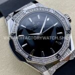 HB Factory Hublot Classic Fusion 550.NS.1800.RX.1804.ORL19 40mm Black Rubber Strap Diamond Bezel Black Dial