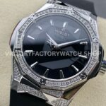 HB Factory Hublot Classic Fusion 550.NS.1800.RX.1804.ORL19 40mm Black Rubber Strap Diamond Bezel Black Dial