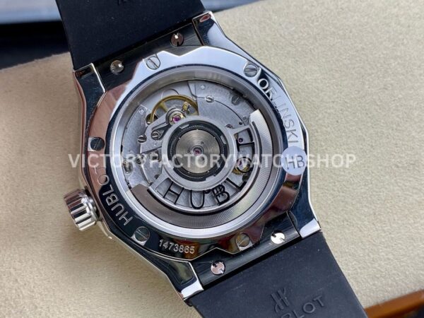 HB Factory Hublot Classic Fusion 550.NS.1800.RX.1804.ORL19 40mm Black Rubber Strap Diamond Bezel Black Dial