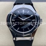 HB Factory Hublot Classic Fusion 550.NS.1800.RX.ORL19 40mm steel black rubber strap black dial replica watch