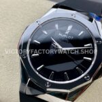 HB Factory Hublot Classic Fusion 550.NS.1800.RX.ORL19 40mm Steel Black Rubber Strap Black Dial