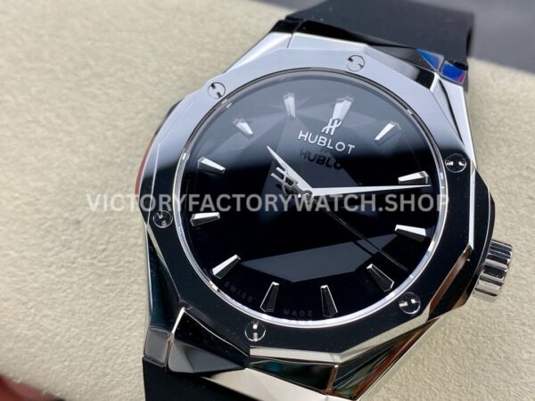 HB Factory Hublot Classic Fusion 550.NS.1800.RX.ORL19 40mm Steel Black Rubber Strap Black Dial