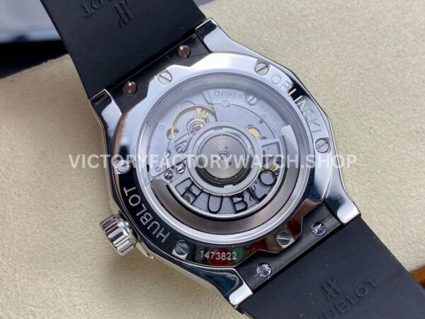 HB Factory Hublot Classic Fusion 550.NS.1800.RX.ORL19 40mm Steel Black Rubber Strap Black Dial