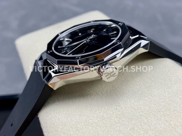 HB Factory Hublot Classic Fusion 550.NS.1800.RX.ORL19 40mm Steel Black Rubber Strap Black Dial
