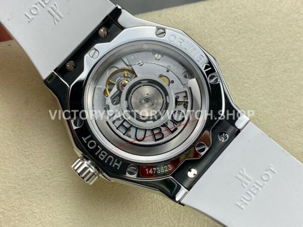 HB Factory Hublot Classic Fusion 550.NS.2200.RW.1804.ORL20 40mm Diamond Steel White Rubber Strap White Dial