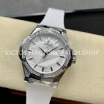 HB Factory Hublot Classic Fusion 550.NS.2200.RW.1804.ORL20 40mm Diamond Steel White Rubber Strap White Dial