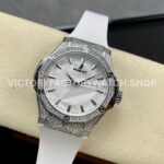 HB Factory Hublot Classic Fusion 550.NS.2200.RW.1804.ORL20 40mm White Rubber Strap Diamond Bezel White Dial