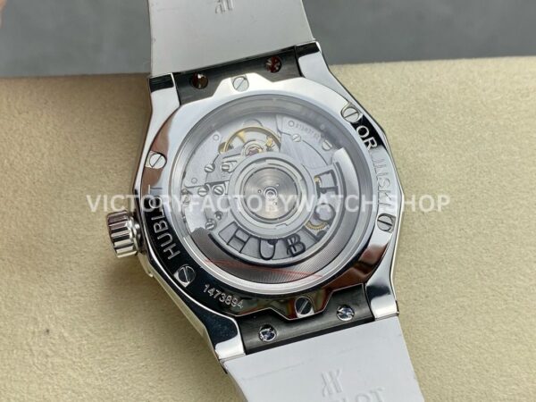 HB Factory Hublot Classic Fusion 550.NS.2200.RW.1804.ORL20 40mm White Rubber Strap Diamond Bezel White Dial