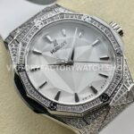 HB Factory Hublot Classic Fusion 550.NS.2200.RW.1804.ORL20 40mm White Rubber Strap Diamond Bezel White Dial