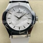 HB Factory Hublot Classic Fusion 550.NS.2200.RW.ORL20 40mm steel white rubber strap white dial replica watch