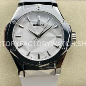 HB Factory Hublot Classic Fusion 550.NS.2200.RW.ORL20 40mm steel white rubber strap white dial replica watch