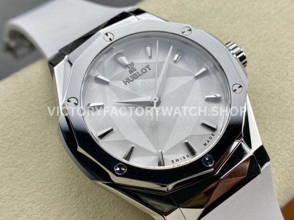 HB Factory Hublot Classic Fusion 550.NS.2200.RW.ORL20 40mm Steel White Rubber Strap White Dial